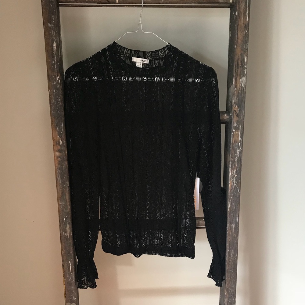 Amuse Society Crochet Knit Top